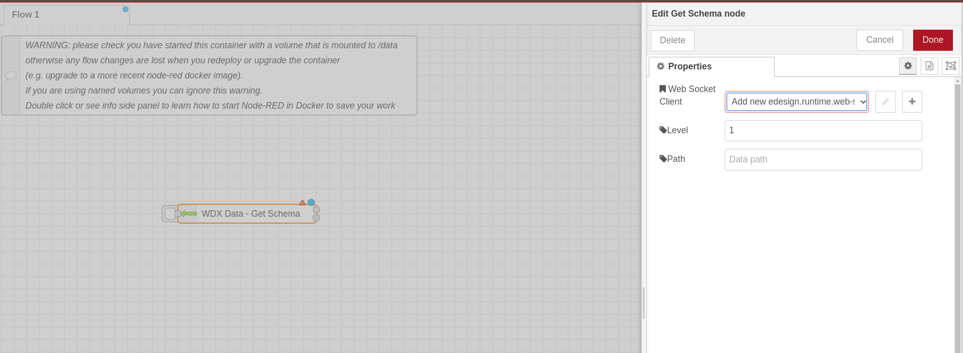 WDX Nodes - WS Client Configuration