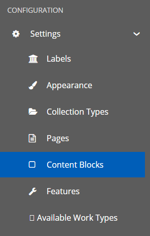 Sidebar links for content blocks