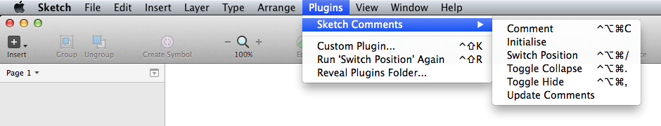 Sketch Comments Menu