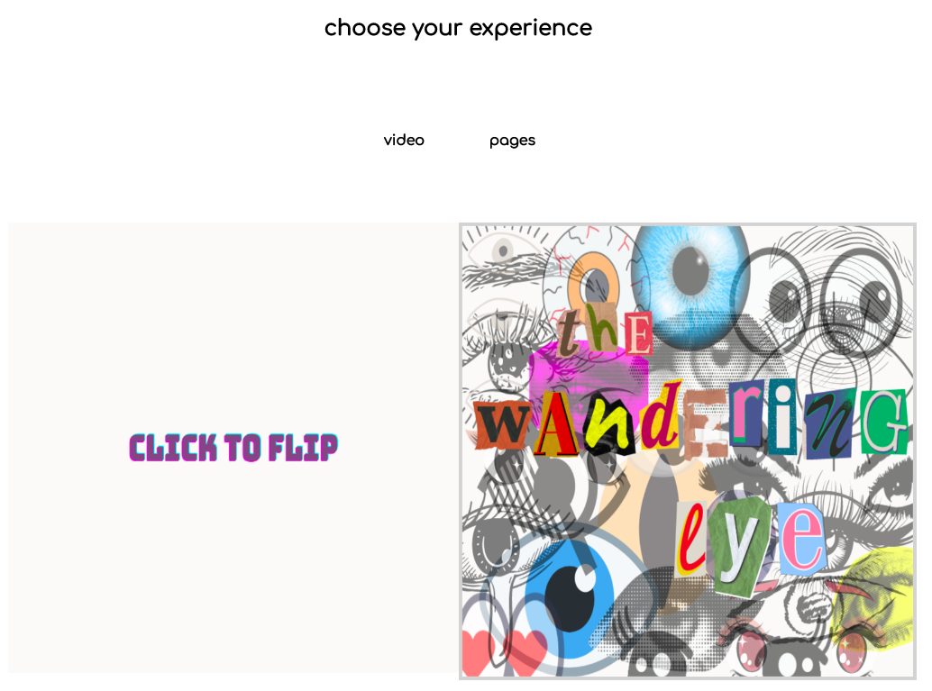 screenshot of zine selection page showing clickable zine