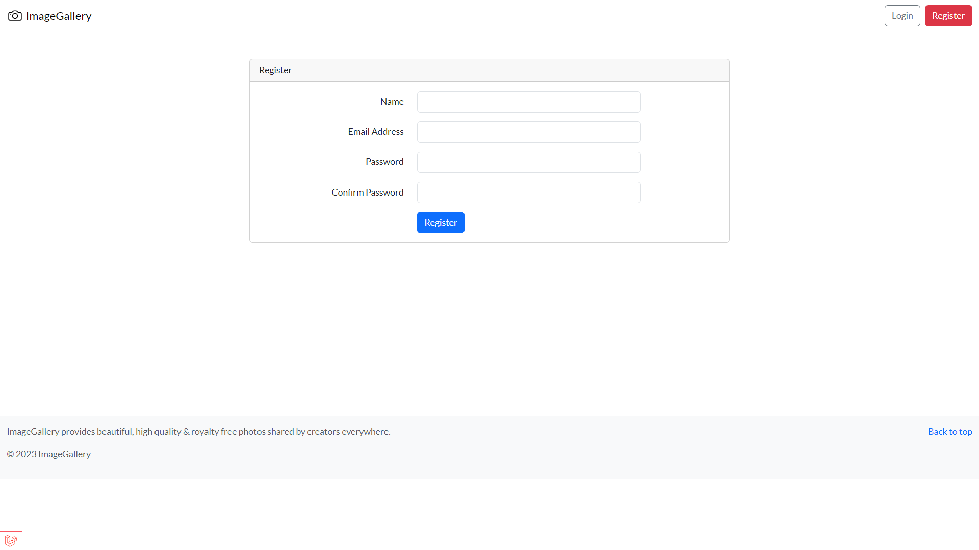 User Register Page