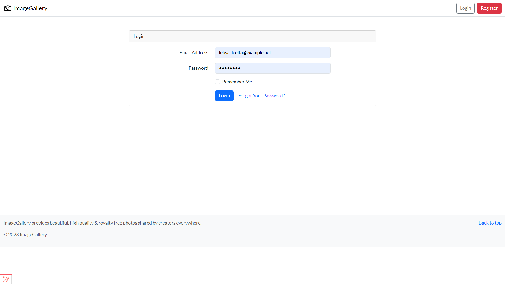 User Login Page