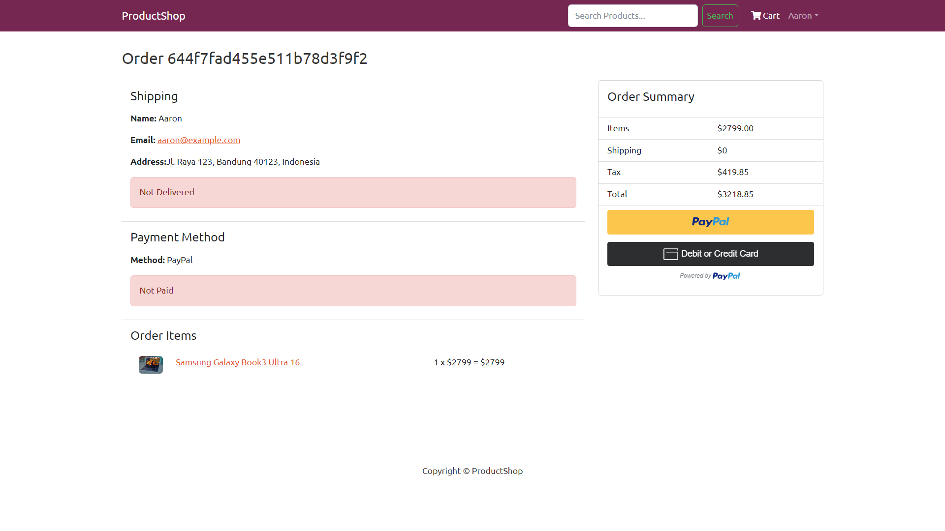 Order Details
