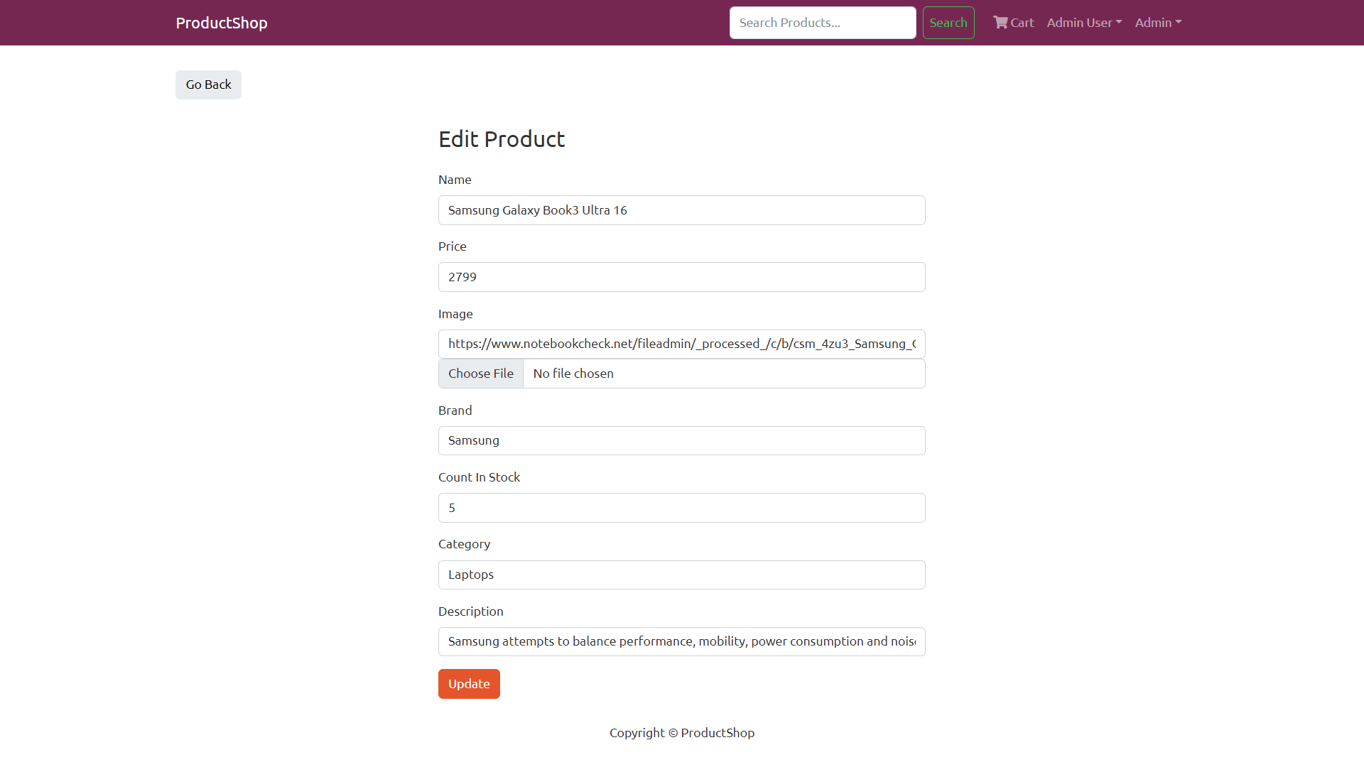 Edit Product
