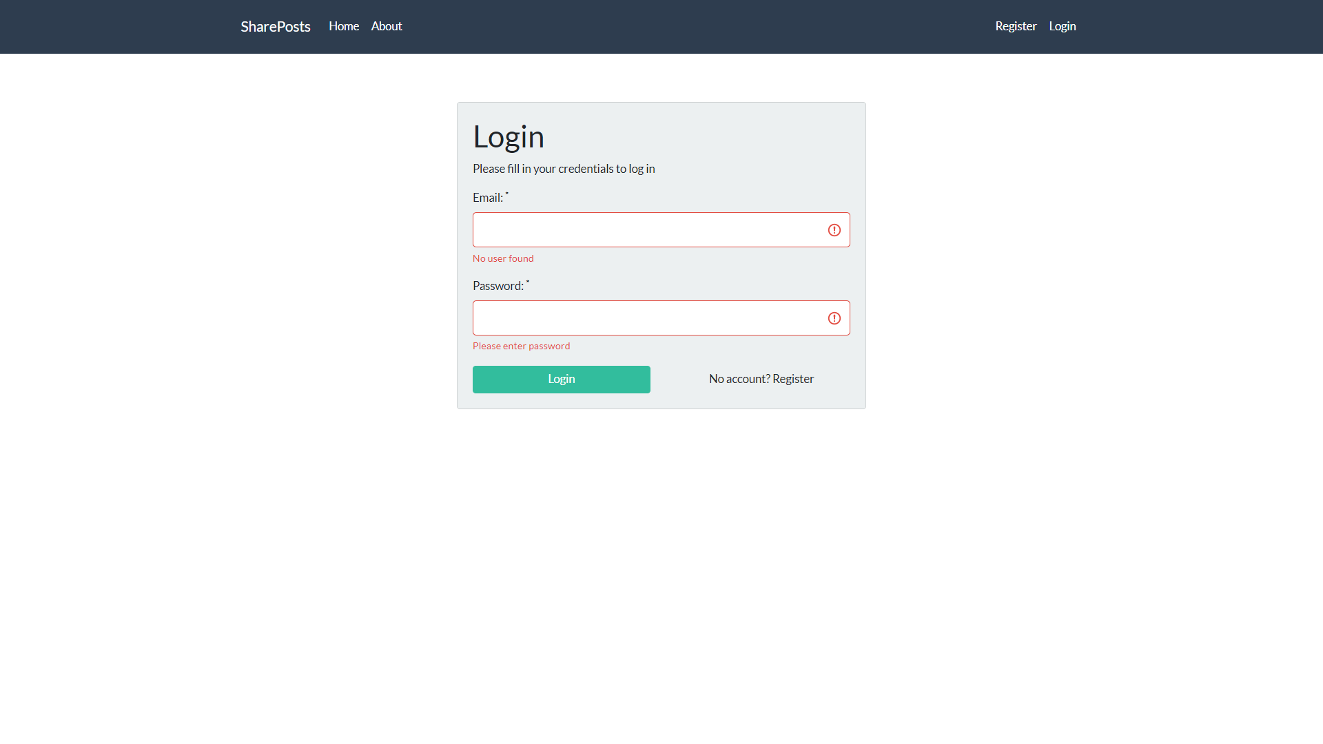 Login Page Validation