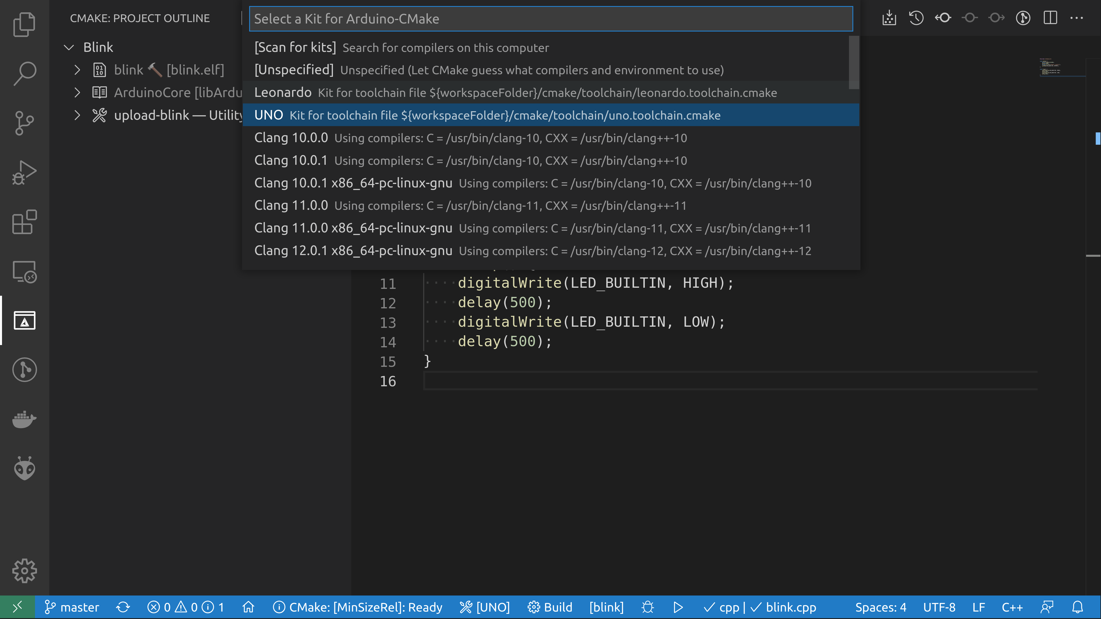 Selecting the Arduino board using CMake