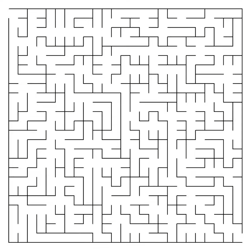 Squared Maze using Prims Algorithm