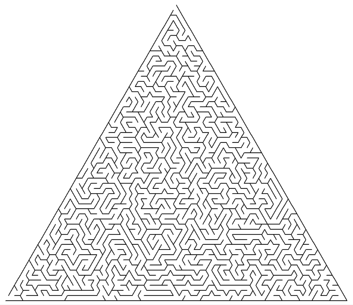 Triangular Maze using Depth First Search