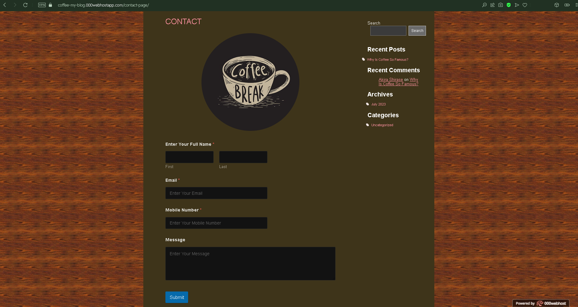 Coffee Website Image