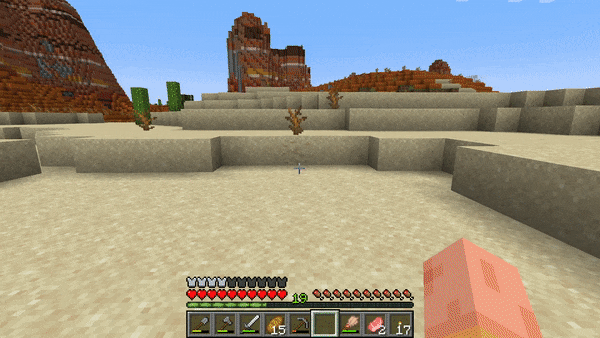 Minecraft player uses a brush on suspicious sand, finding a diamond