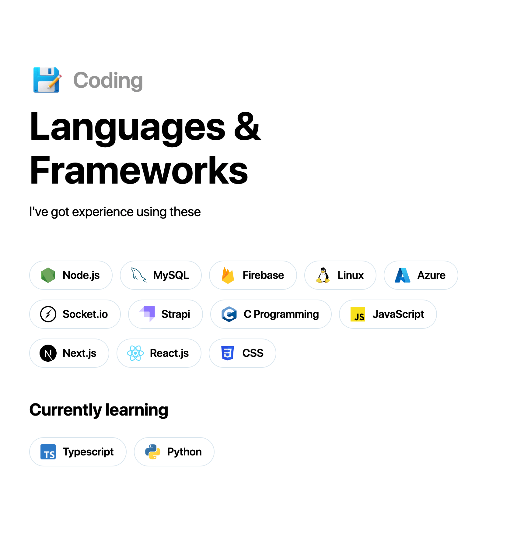 Languages & Frameworks