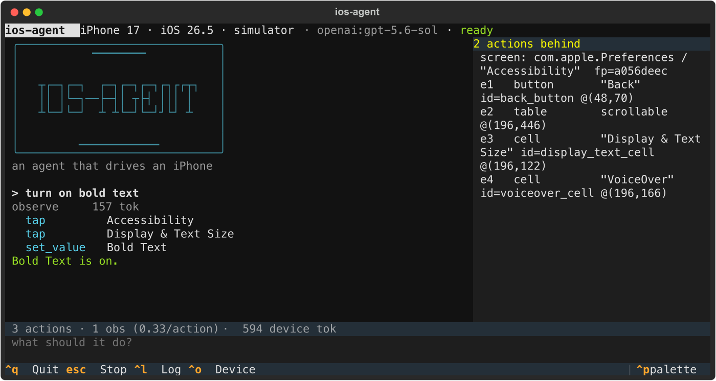 the terminal app, mid-run