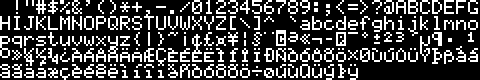 Font12x16 glpyh bitmap