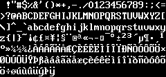 Font8x16 glpyh bitmap