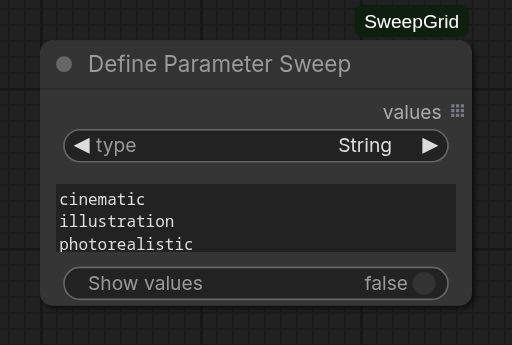 String parameter sweep