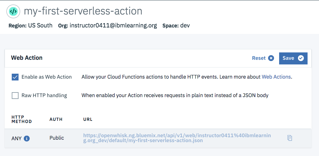 enable web action