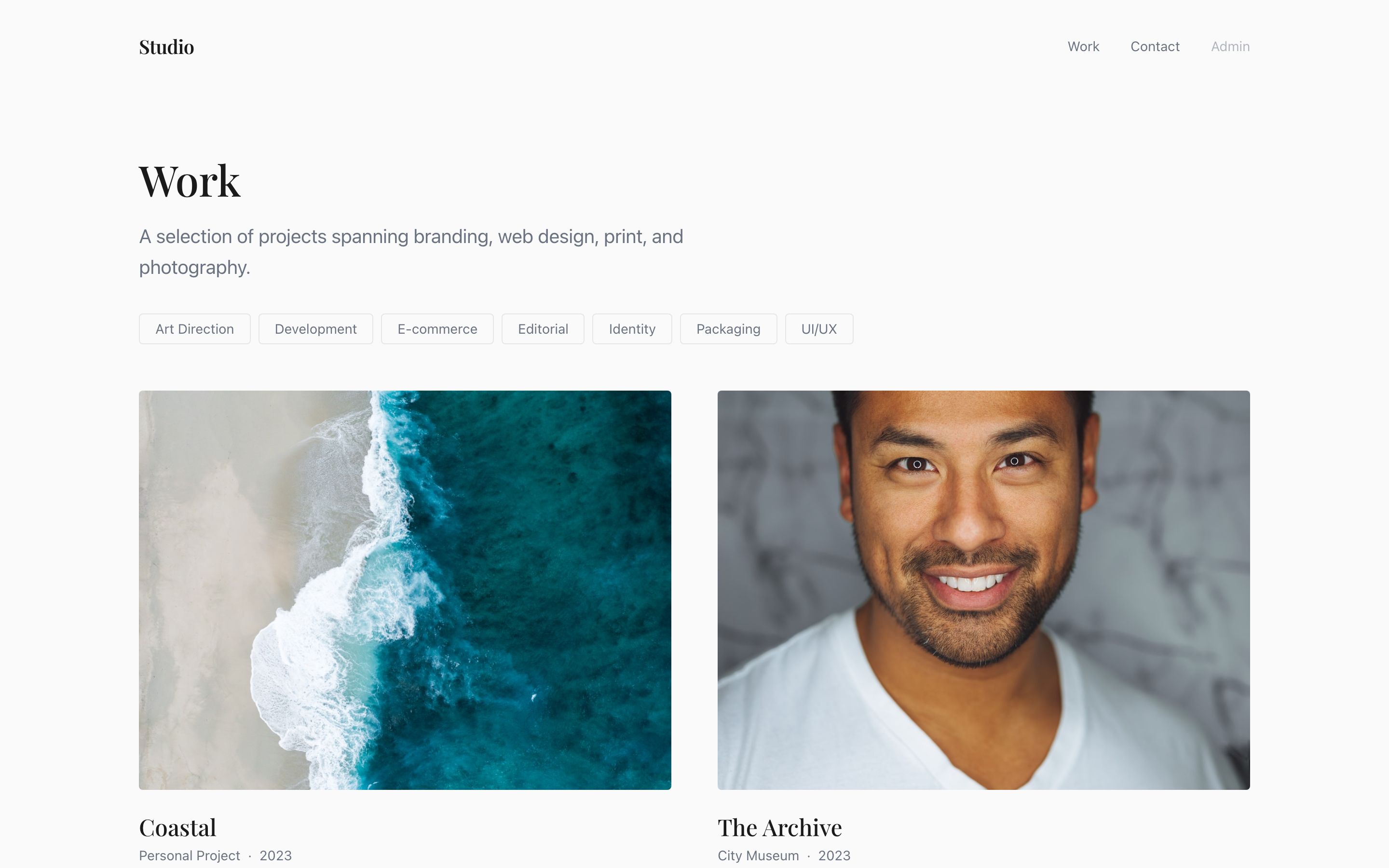 Portfolio starter work archive