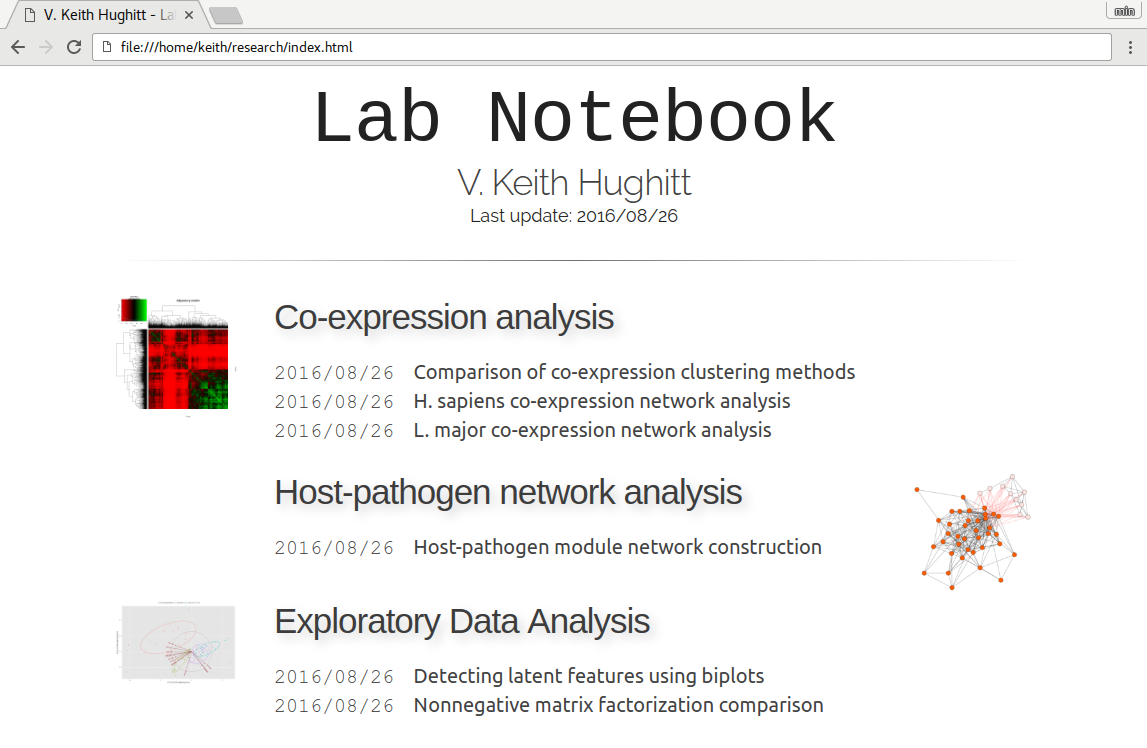 A simple lab notebook