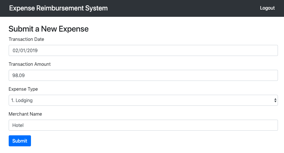 new expense form