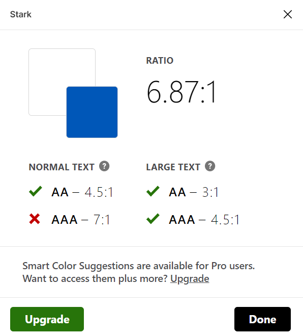 Color accessibility check