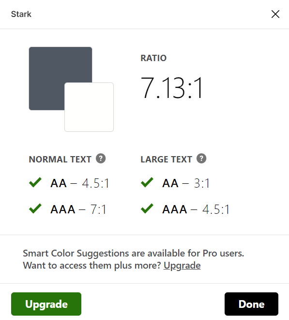 Color accessibility check