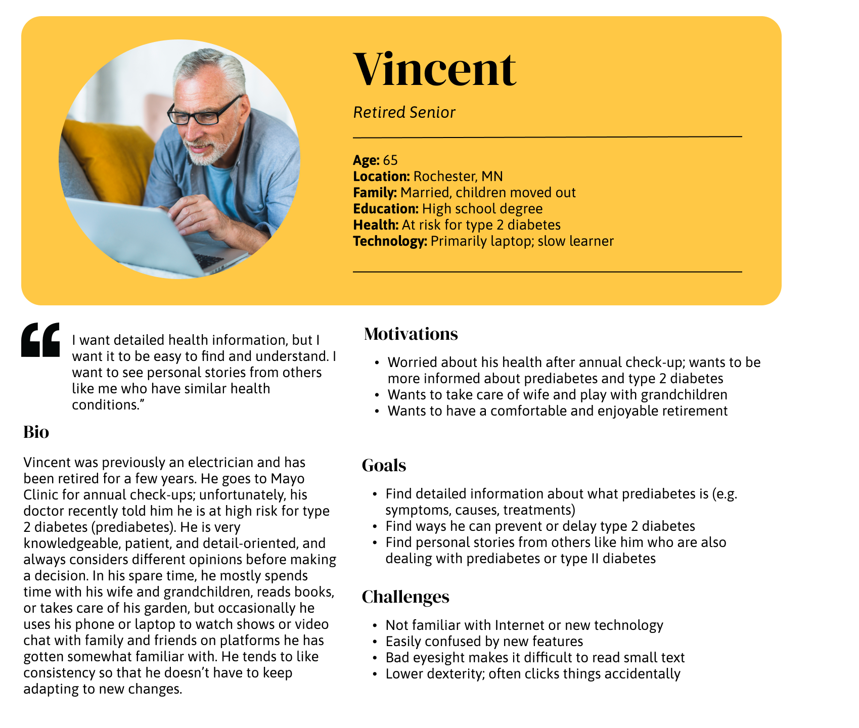 Vincent's User Persona