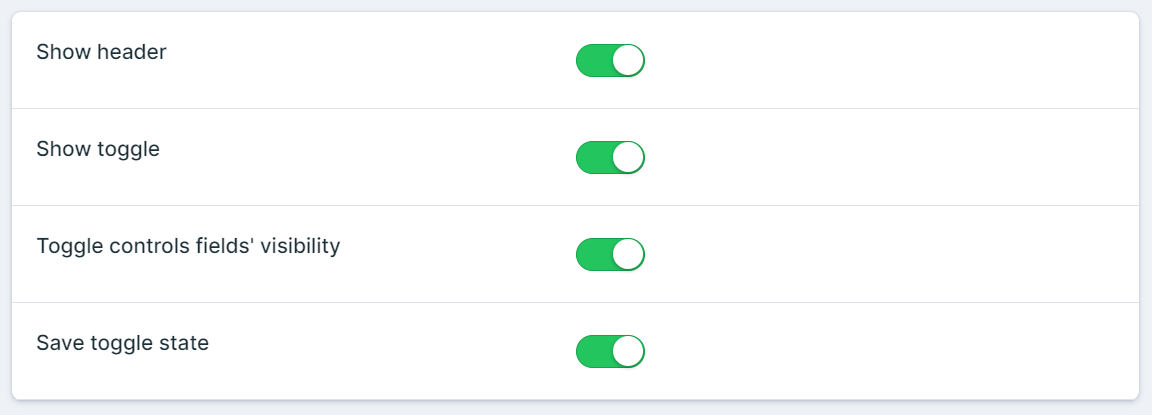 Screenshot of the Inline Group field config