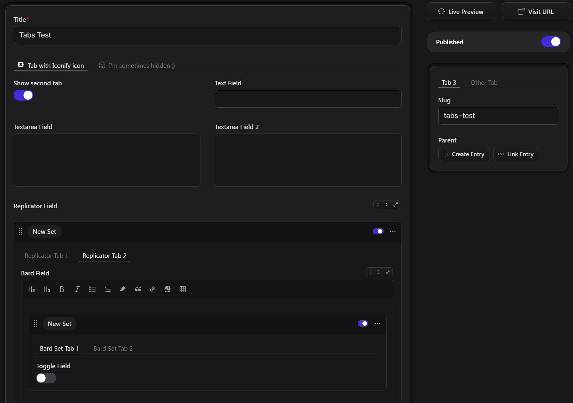 Screenshot of Tabs