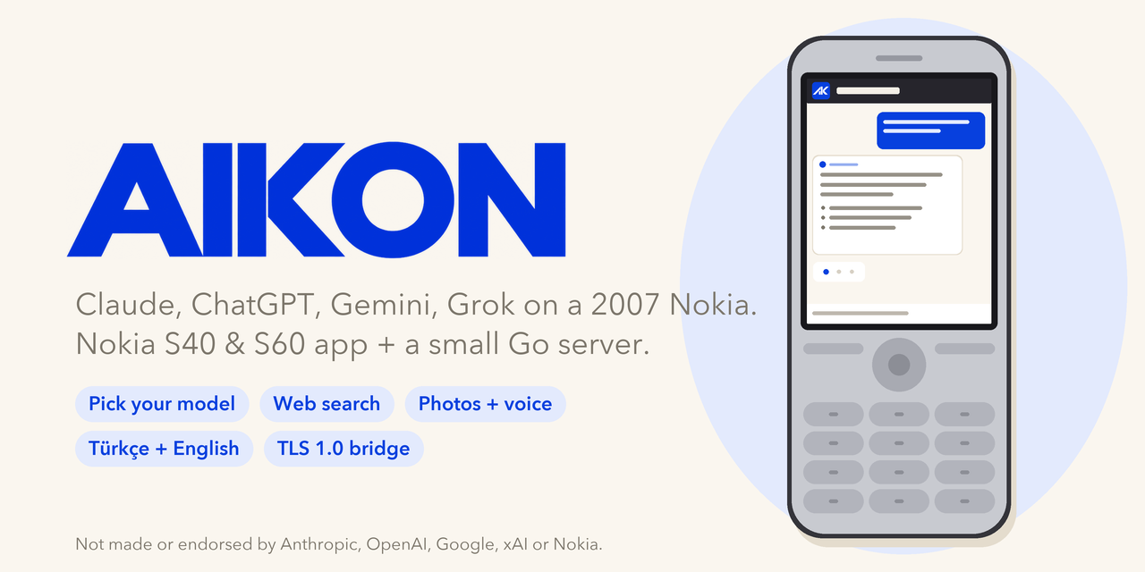 AIKON: today's AI on a 2007 Nokia
