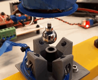GIF showing the magnetic levitation system.