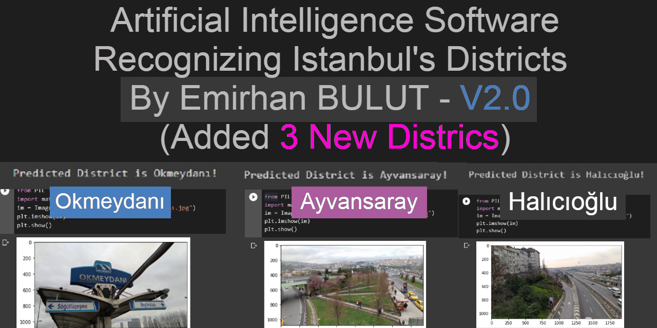 Artificial Intelligence Software Recognizing Istanbul's Districts By Emirhan BULUT - V2.0