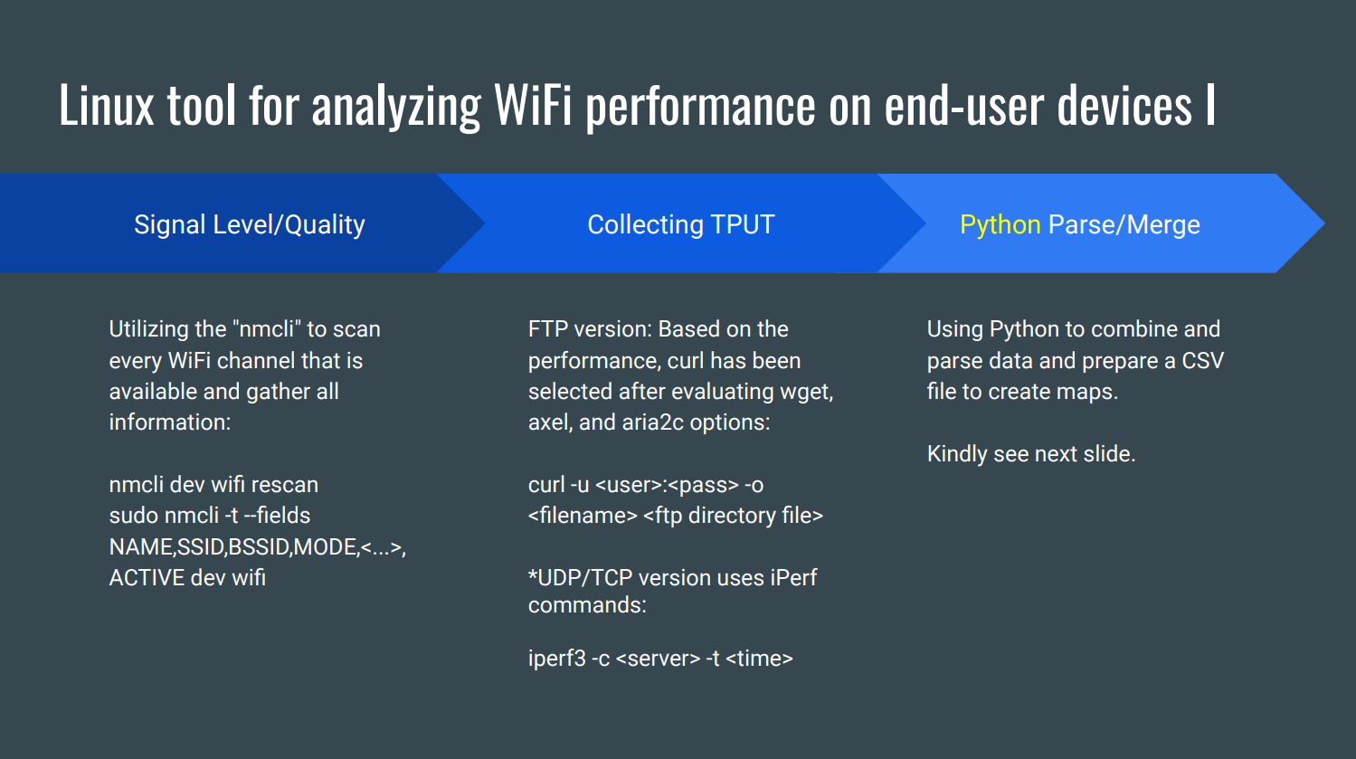 Linux tool for analyzing WiFi performance on end-user devices I