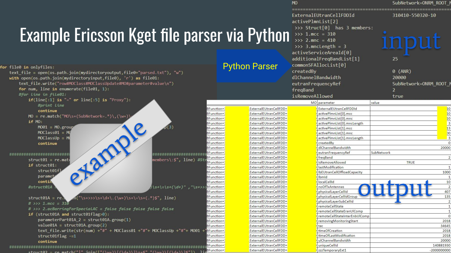 Example Ericsson Kget file parser via Python