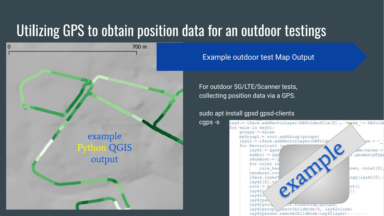 Utilizing GPS to obtain position data for an outdoor tests