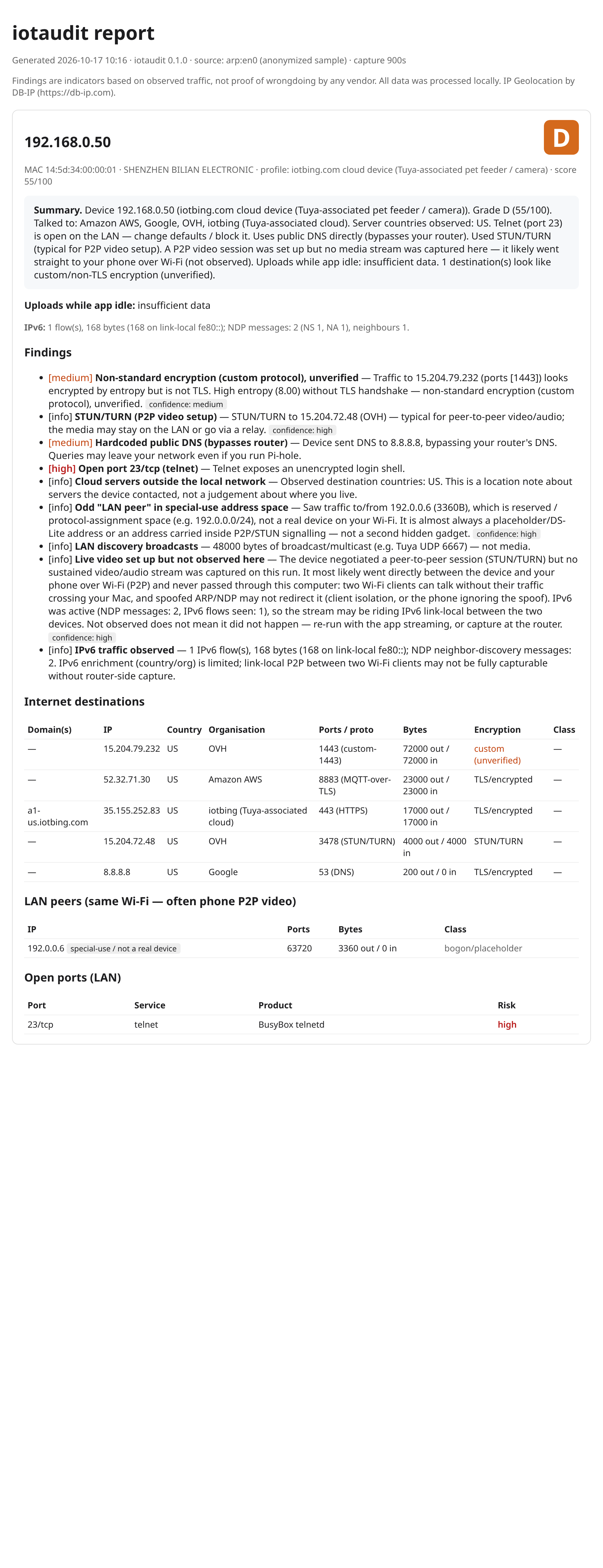 Sample iotaudit report