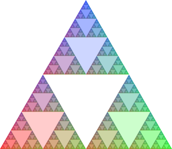 Coloured Sierpiński triangle