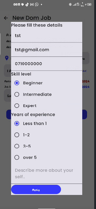 Job Details Screen