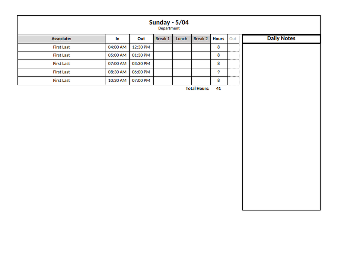 'Daily notes' example.