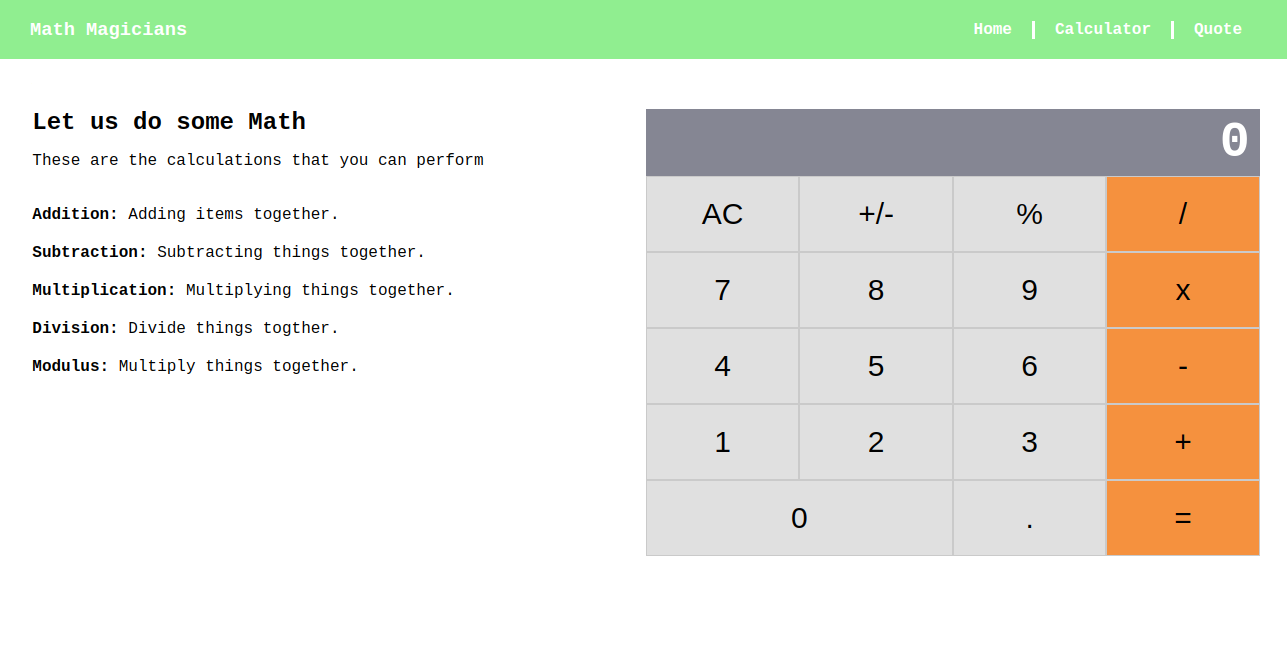 Calculator Page