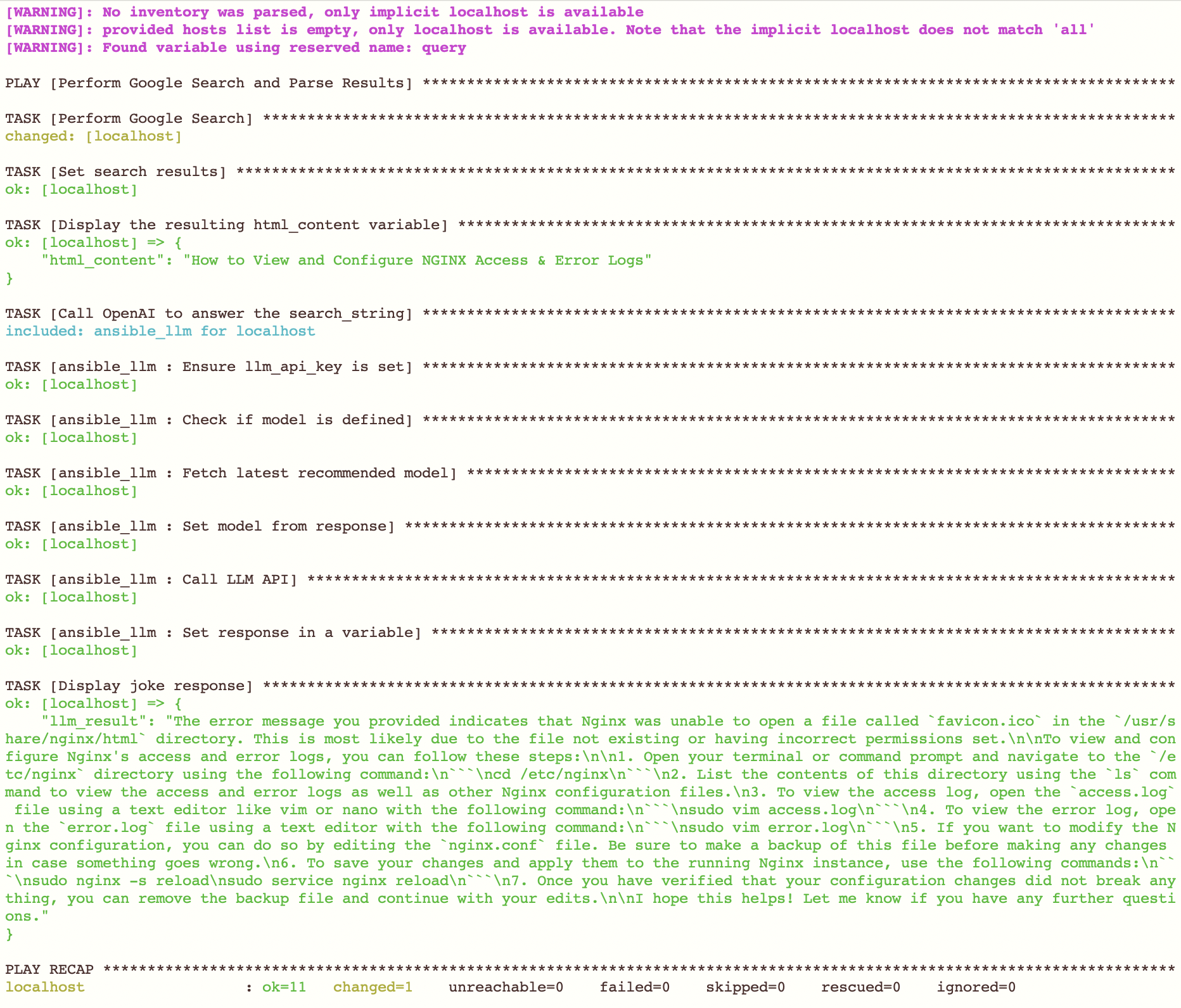 ansible_llm in practice