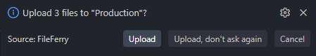 Upload confirmation