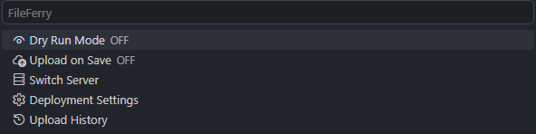Status bar menu