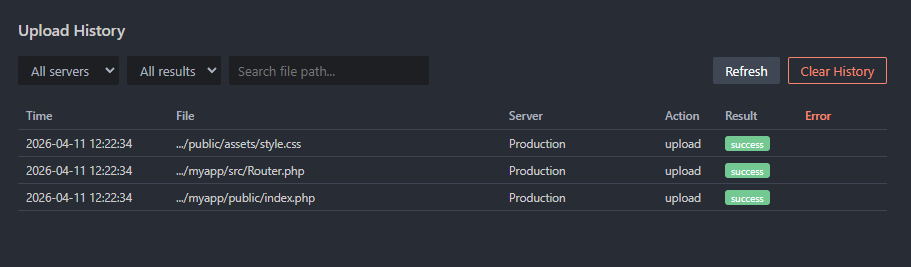 Upload History