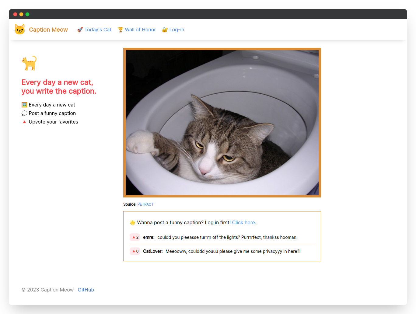 Caption Meow Homepage