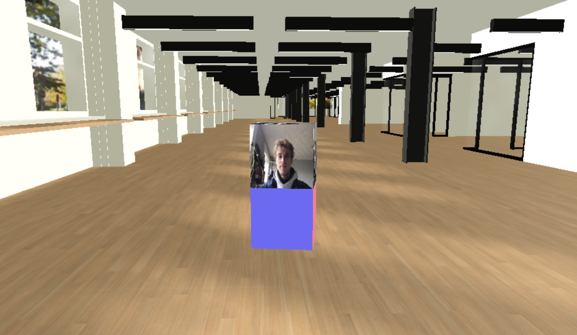 image of 3D environment with one person in it