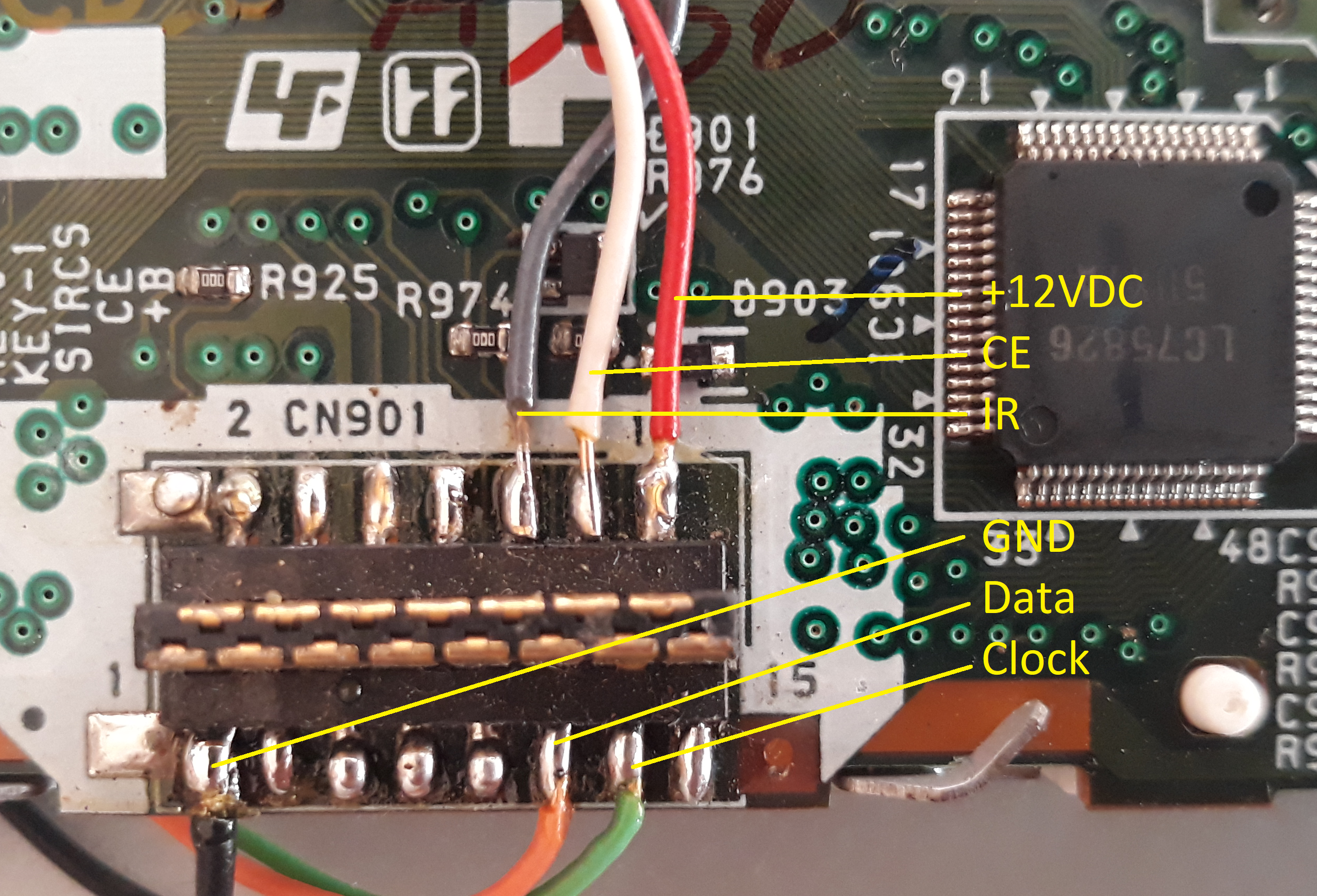 แผนผังการเชื่อม Arduino กับ Sony CDX-A250 front panel
