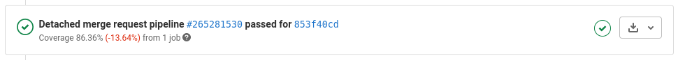 Coverage report in Gitlab merge request