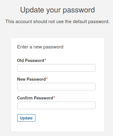 Update SonarQube password at the first login