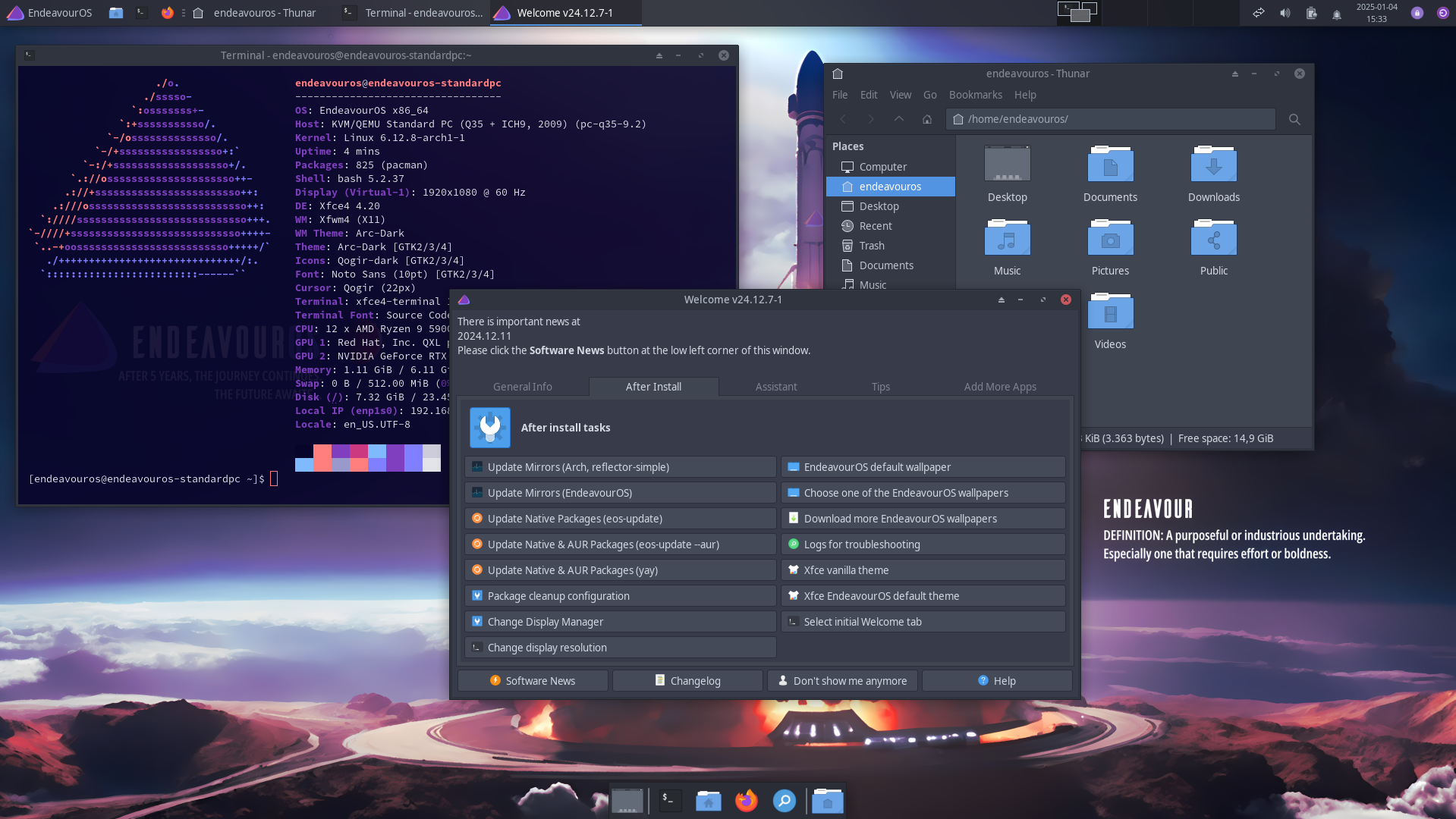 Endeavouros xfce4