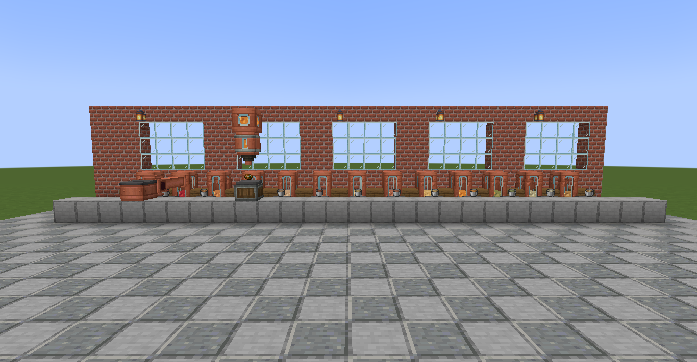 A Create kitchen with separate tanks and buckets for all thirteen soups and broths